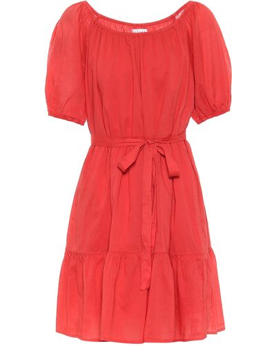 Velvet Renelle Cotton Dress - Red