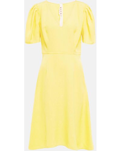 Marni V-neck Midi Dress - Yellow