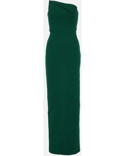 Roland Mouret Origami Strapless Bustier Gown - Green