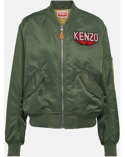 KENZO Logo Bomber Jacket - Green