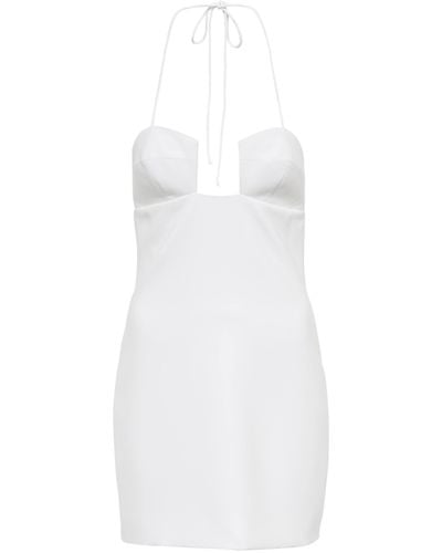 Monot Halterneck Crepe Minidress - White