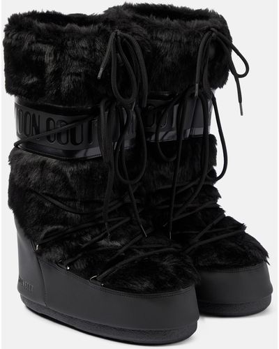 Moon Boot Icon Faux-fur Snow Boots - Black