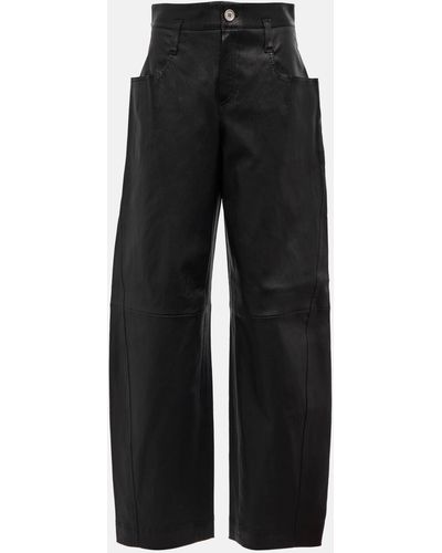 Stouls Cassidy High-rise Wide-leg Suede Pants - Black