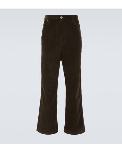 Ami Paris Cotton Corduroy Wide-leg Pants - Brown