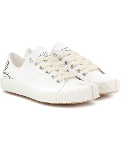 Maison Margiela Tabi Logo Canvas Low-top Sneakers - White