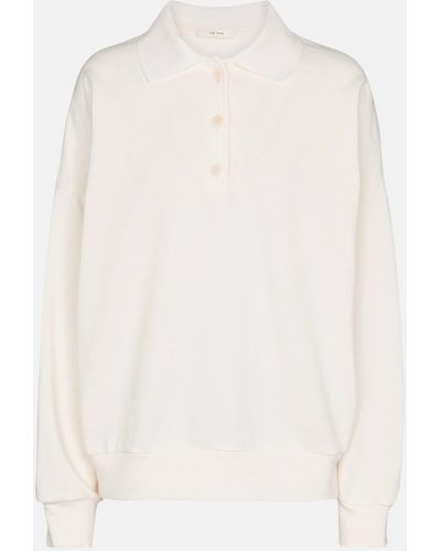 The Row Corzas Cotton Polo Sweater - White