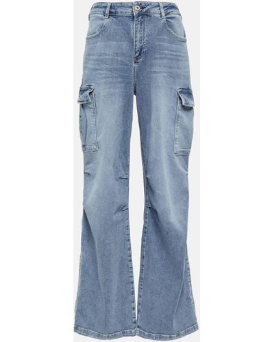 AG Jeans High-rise Wide-leg Cargo Jeans - Blue