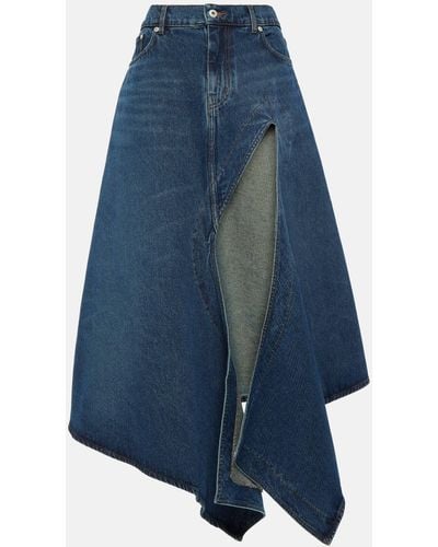 Y. Project Evergreen Denim Midi Skirt - Blue