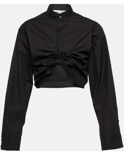 Alaïa Cropped Cotton Shirt - Black