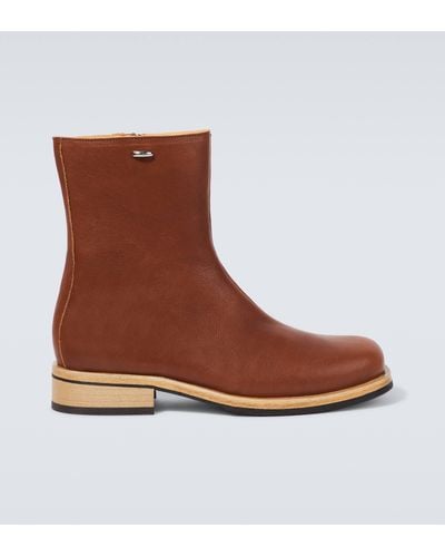 Our Legacy Camion Leather Ankle Boots - Brown