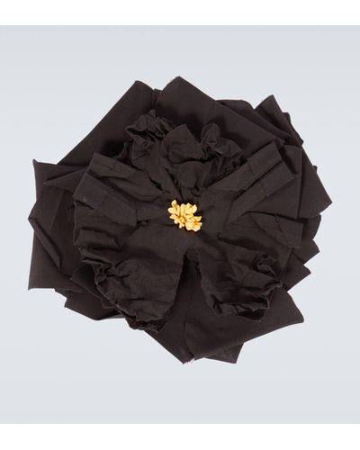 Dolce & Gabbana Floral Poplin Brooch - Black