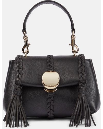 Chloé Penelope Leather Shoulder Bag - Black