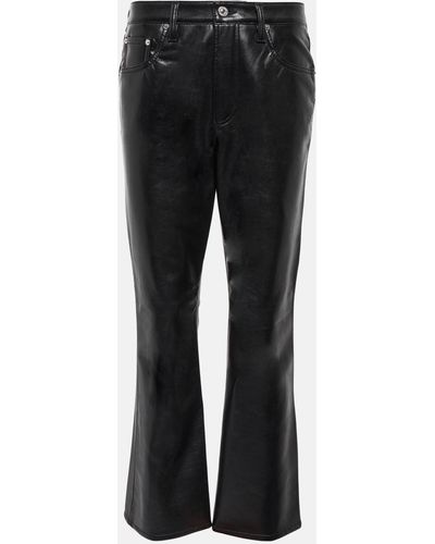 Citizens of Humanity Isola Mid-rise Cropped Bootcut Pants - Black