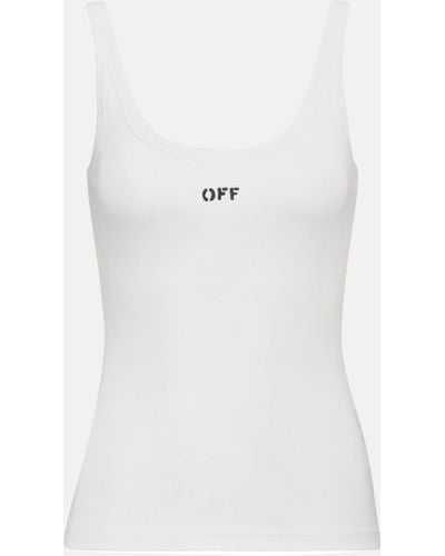 Off-White c/o Virgil Abloh Logo-print Scoop-neck Tank Top - White