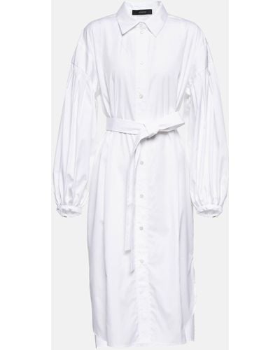 JOSEPH Cotton Poplin Midi Dress - White