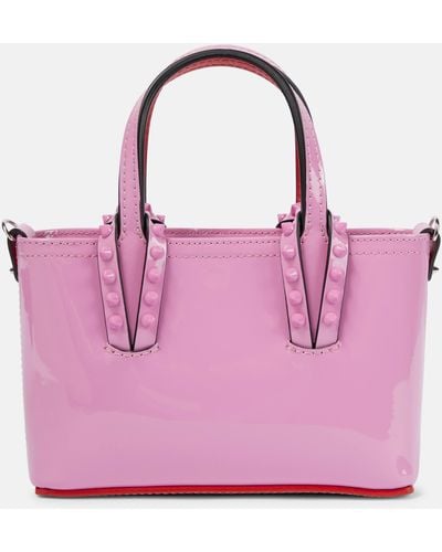 Christian Louboutin Cabata Nano Patent Leather Tote Bag - Pink