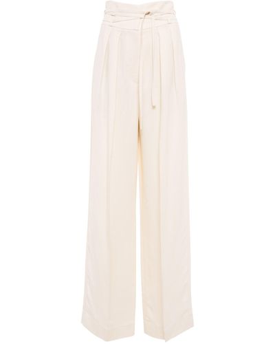 Brunello Cucinelli High-Rise-Hose aus einem Leinengemisch - Weiß