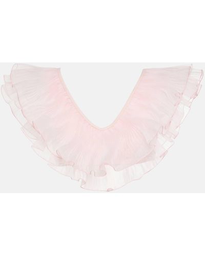 Giambattista Valli Organza-trimmed Bikini Top - Pink