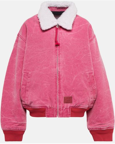 Acne Studios Trimmed Cotton Canvas Varsity Jacket - Pink