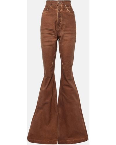 Rick Owens High-rise Flared Jeans - Brown