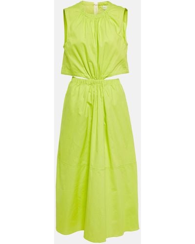 Proenza Schouler Cutout Cotton Midi Dress - Green