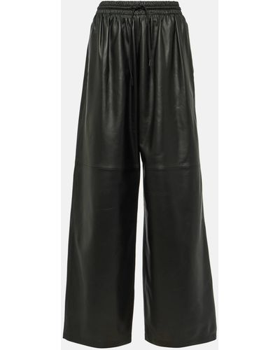 Wardrobe NYC Leather Wide-leg Pants - Black