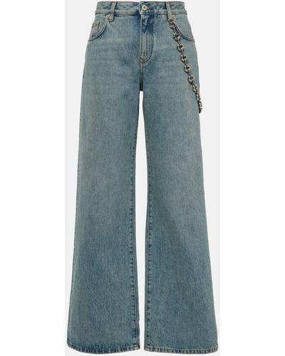 Loewe Baggy Mid-rise Chain Jeans - Blue