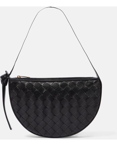 Bottega Veneta Intrecciato Leather Shoulder Bag - Black
