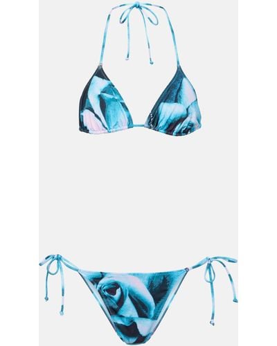 Jean Paul Gaultier Roses Printed Bikini - Blue