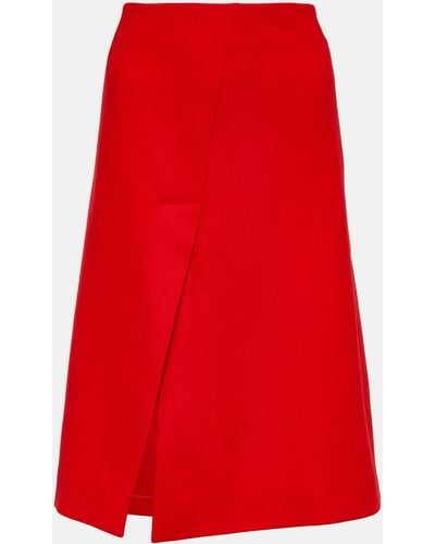 Stella McCartney Asymmetric Wool Skirt - Red