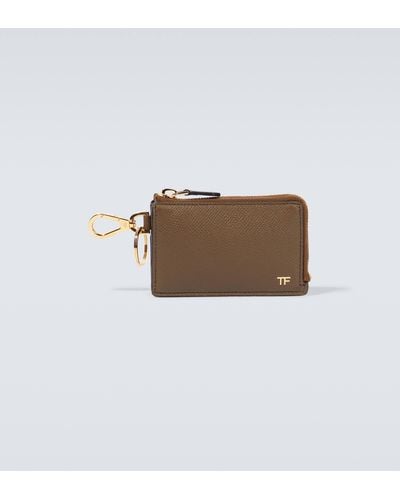 Tom Ford Leather Cardholder With Keychain - Green