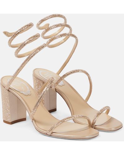 Rene Caovilla Crystal-embellished Sandals - Natural