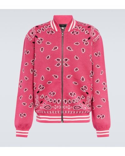 Alanui Bandana Jacquard Cotton Bomber Jacket - Pink