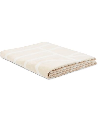 Totême Monogram Cotton Jacquard Beach Towel - White