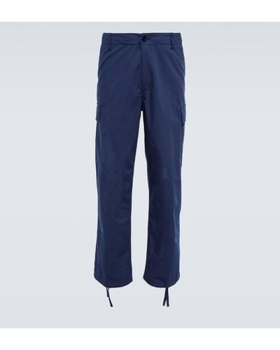 KENZO Straight Cotton Cargo Pants - Blue