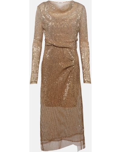 Dorothee Schumacher Shimmering Dreams Sequined Midi Dress - Natural