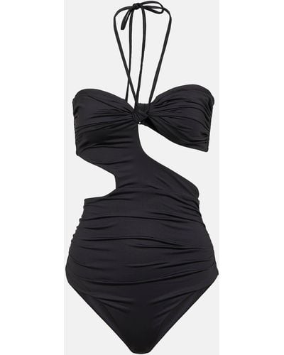 Johanna Ortiz Cutout Halterneck Swimsuit - Black