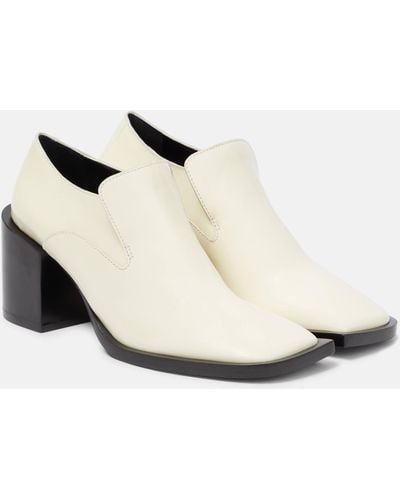 Jil Sander Leather Loafer Pumps - White