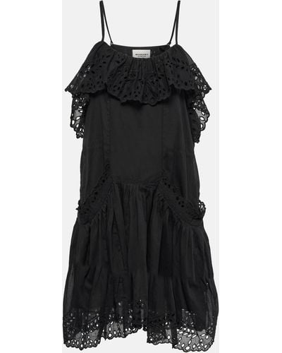 Isabel Marant Keoly Tiered Cotton Minidress - Black