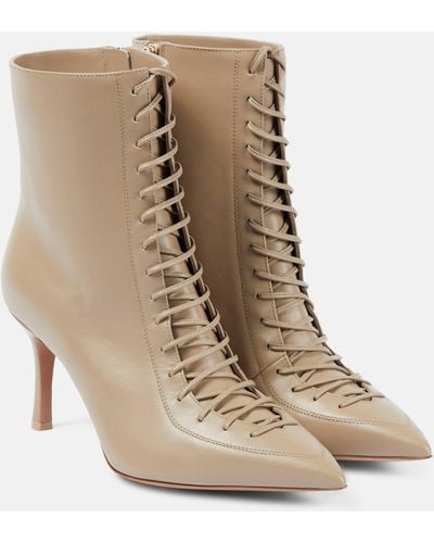 Malone Souliers Blaine 80 Leather Lace-up Ankle Boots - Natural