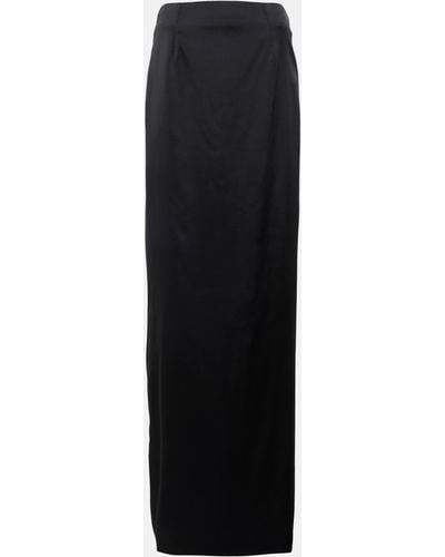 Balenciaga Satin Maxi Skirt - Black