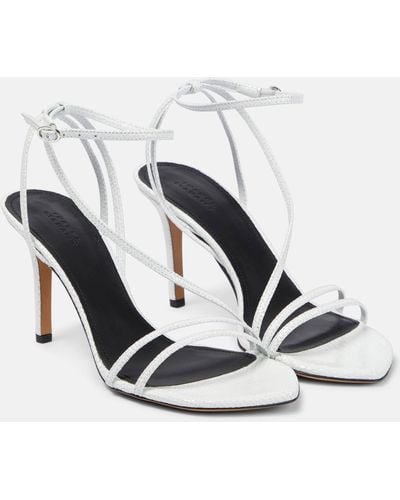 Isabel Marant Axee Snake-effect Leather Sandals - White