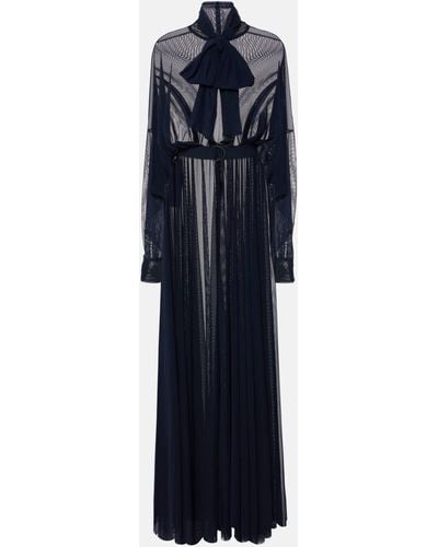 Norma Kamali Tie-detail Maxi Dress - Blue