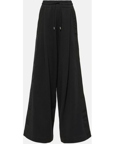 Dries Van Noten Cotton Jersey Wide-leg Sweatpants - Black