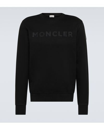 Moncler Logo Cotton Jersey Sweatshirt - Black