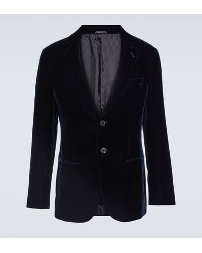 Giorgio Armani Velvet Tuxedo Jacket - Blue