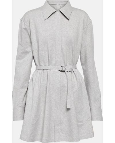 Norma Kamali Cotton-blend Jersey Shirt Dress - Grey