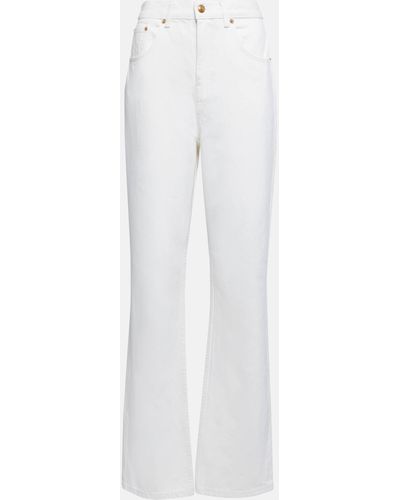 Tory Burch Mid-rise Straight Jeans - White