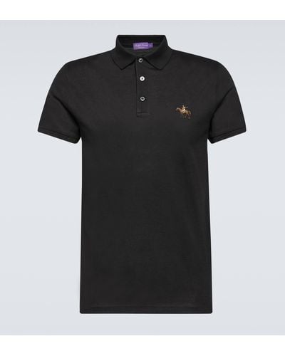 Ralph Lauren Purple Label Cotton Pique Polo Shirt - Black
