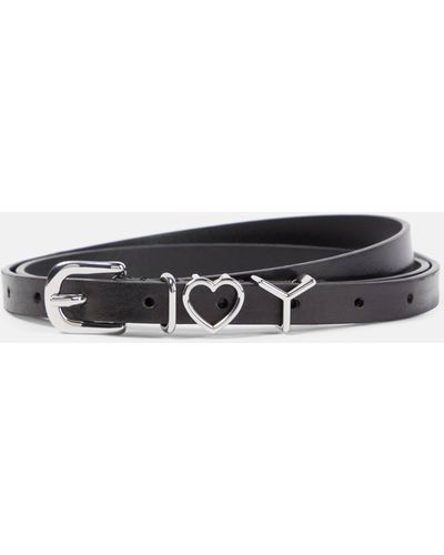 Y. Project Y Heart 15mm Leather Belt - Black